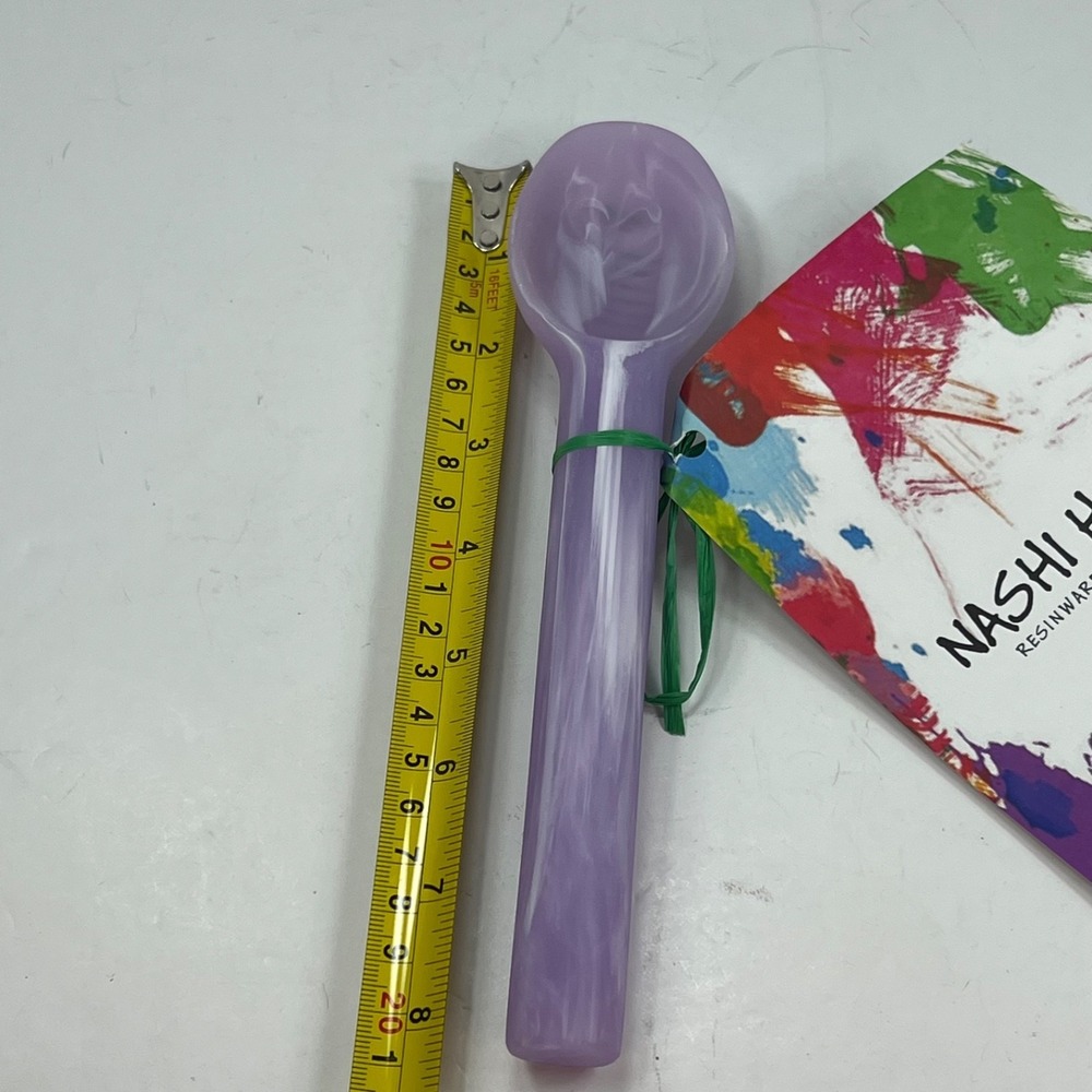 Nashi Home Resin Spoon Unisex OS Purple NEW Marbled Handcrafted Serveware 8.5 in - Picture 3 of 6